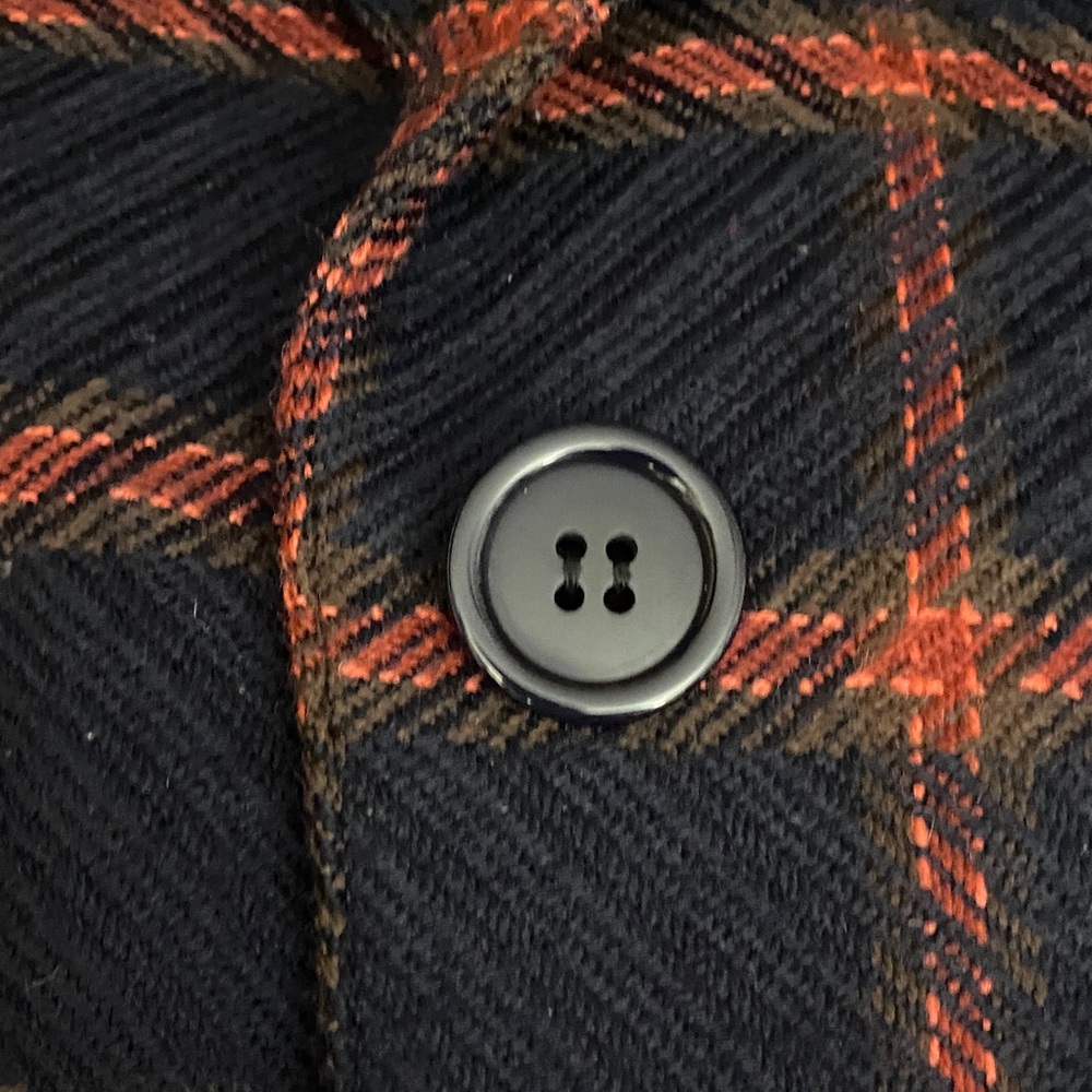 Anne Klein II Wool Cashmere Women's Navy and Red Plaid Blazer - Picture 5 of 10